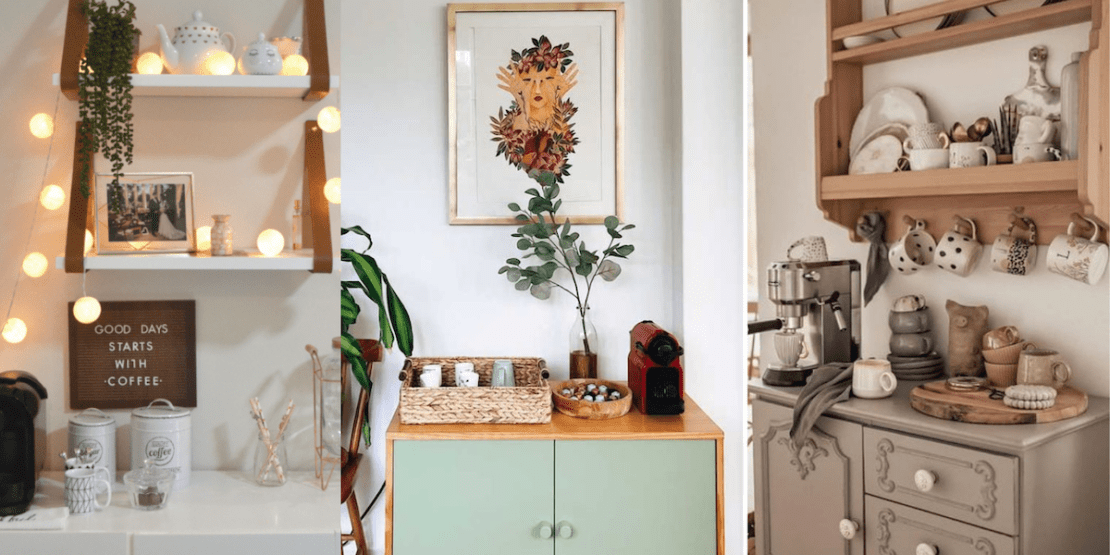 Cantinho do Café Charmoso com Materiais Reciclados - ideia