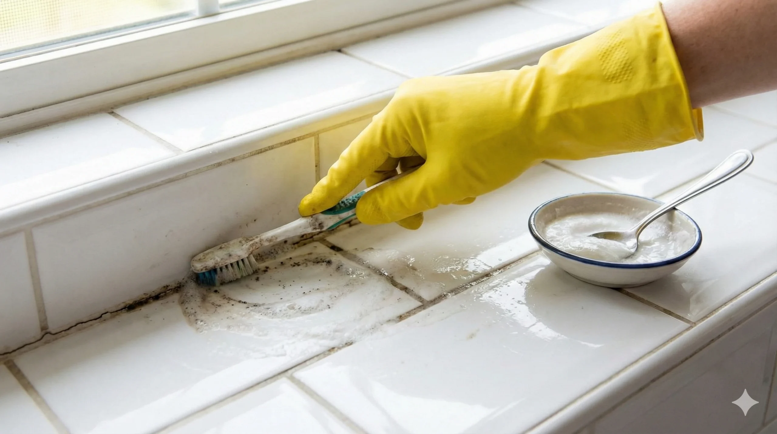 Rejunte Protegido com Selante Antimofo Transparente - detalhe