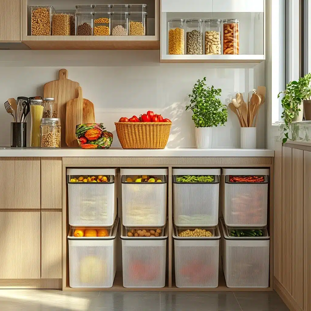 Despensa Charmosa com Cestos de Vime - ideia