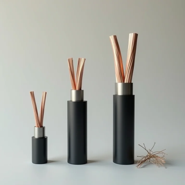 Comparação de diferentes bitolas de fios elétricos.