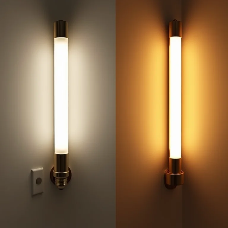 Comparação de iluminação fria e quente em banheiro