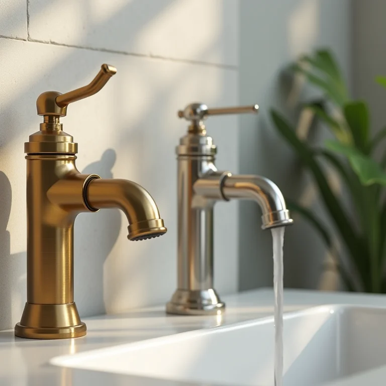 Comparativo de materiais para torneiras de jardim: aço, latão e plástico.