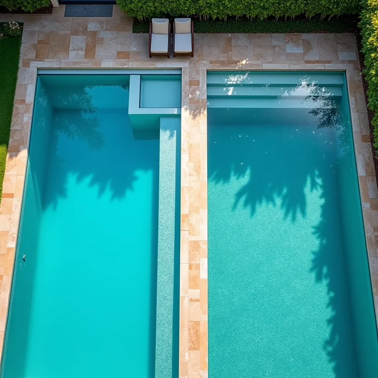Comparativo entre piscina limpa e piscina suja.