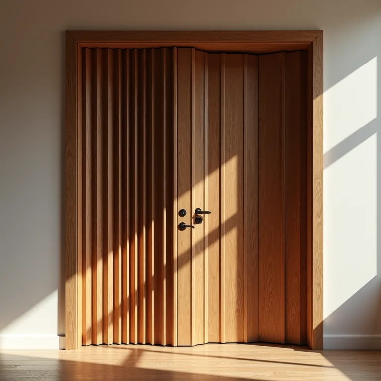 Comparativo entre porta sanfonada e porta de madeira