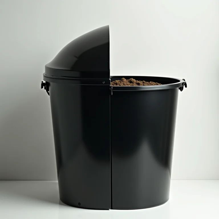 Comparativo: lixeira de calçada preta limpa vs. suja.