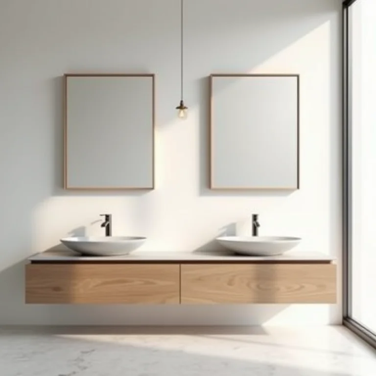 Comparativo visual entre gabinete suspenso e com pés para banheiro.