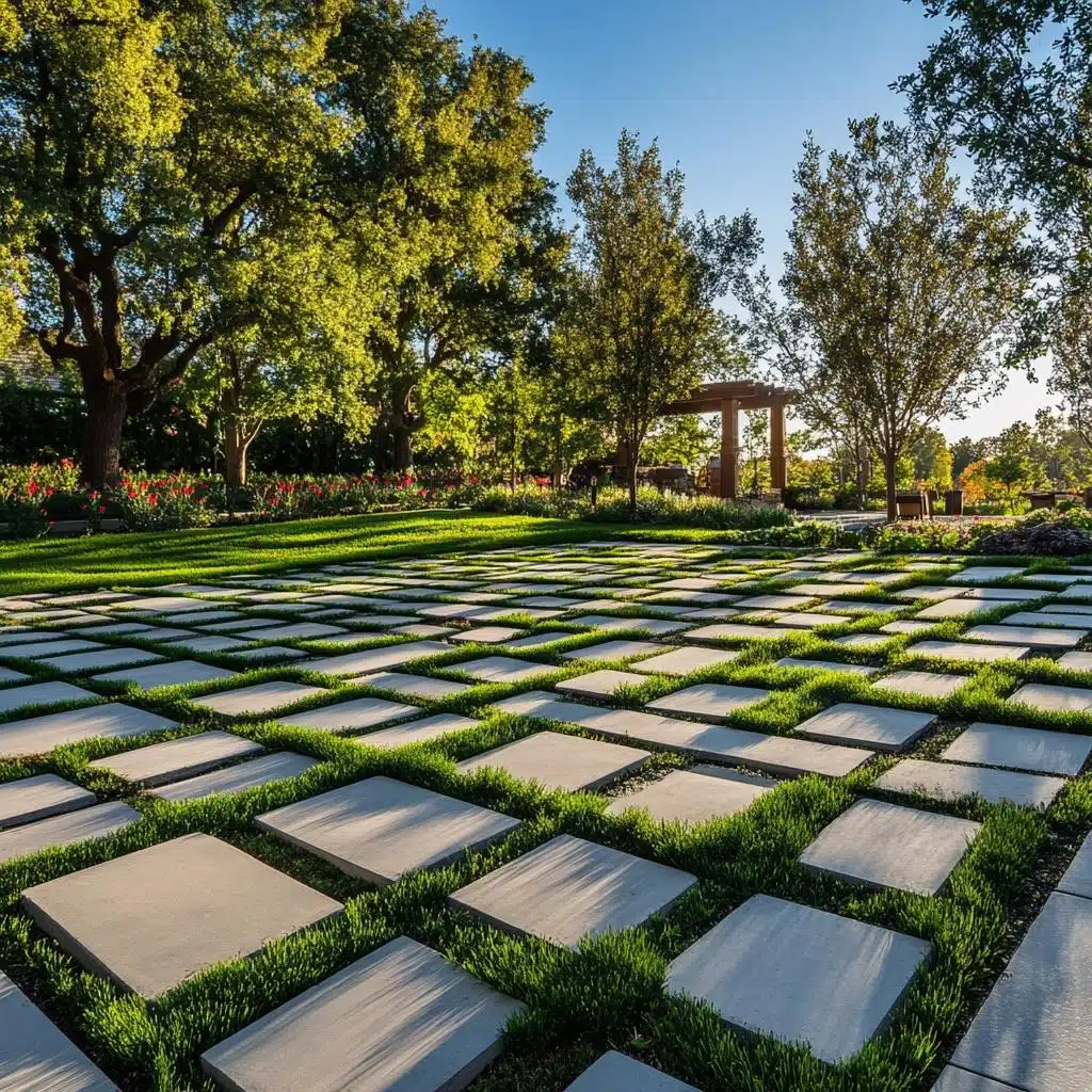 Concregrama com Iluminação Embutida: Destaque e Segurança para a Noite - ideia
