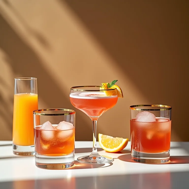 Copos de drink modernos com design geométrico e detalhes metálicos.