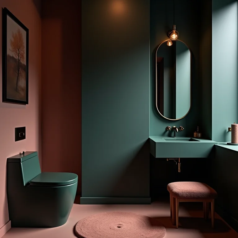 Cores escuras em lavabo pequeno