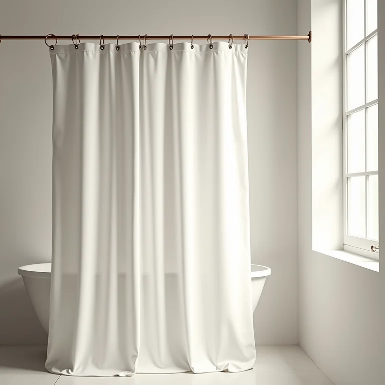Cortina de banho como solução simples e econômica em um banheiro
