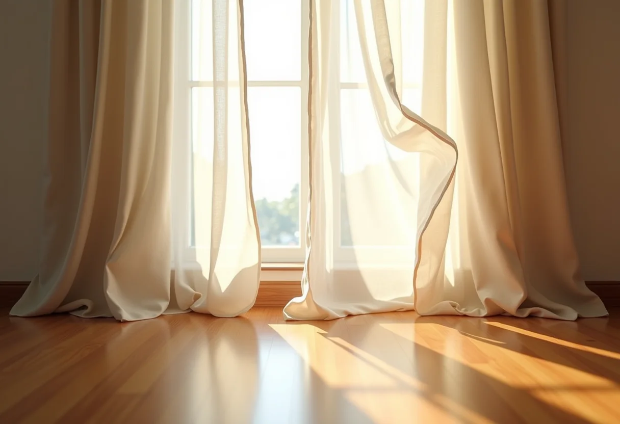 Cortinas de linho para sala com iluminação natural