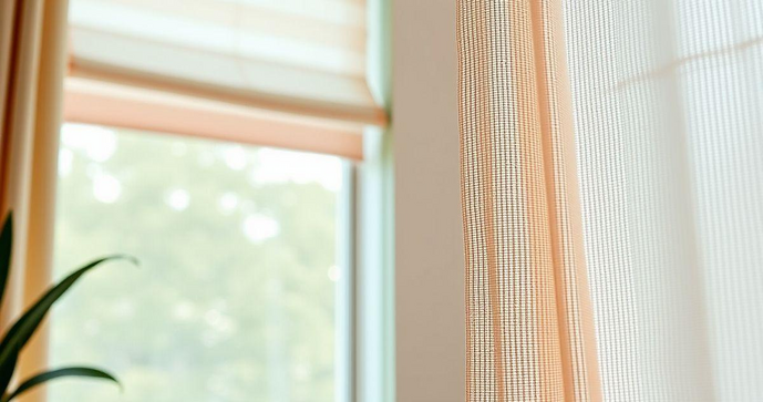 Persianas Romanas em Tecidos Rústicos: Textura e Personalidade - detalhe