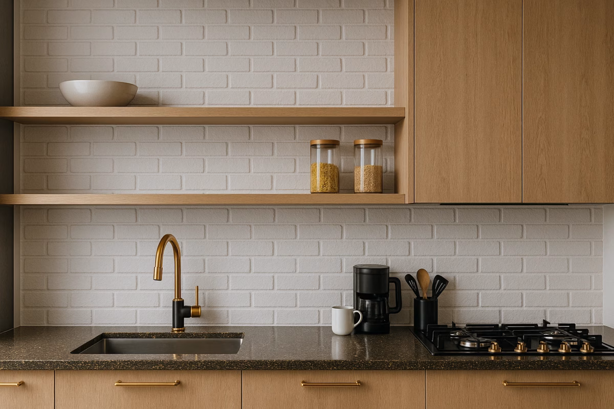 Cozinha com Tijolinho Pintado de Branco: Elegância Minimalista - ideia