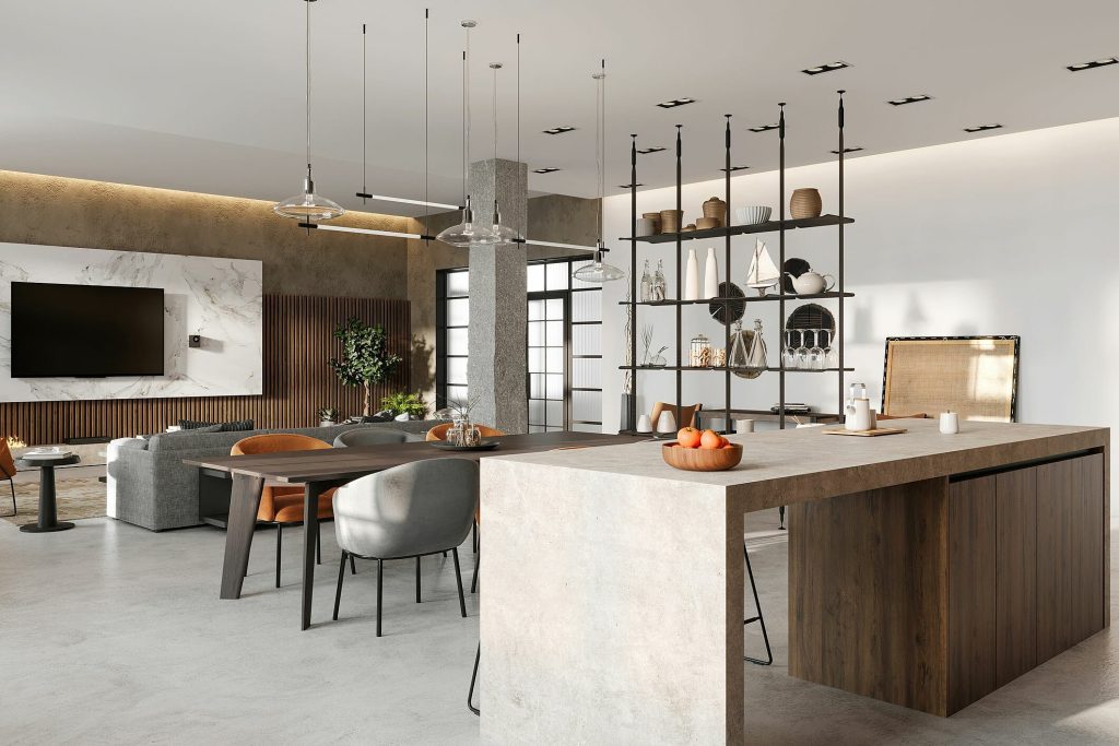 Cozinha Conceito Aberto com Ilha Central: Ponto de Encontro e Elegância - inspiração