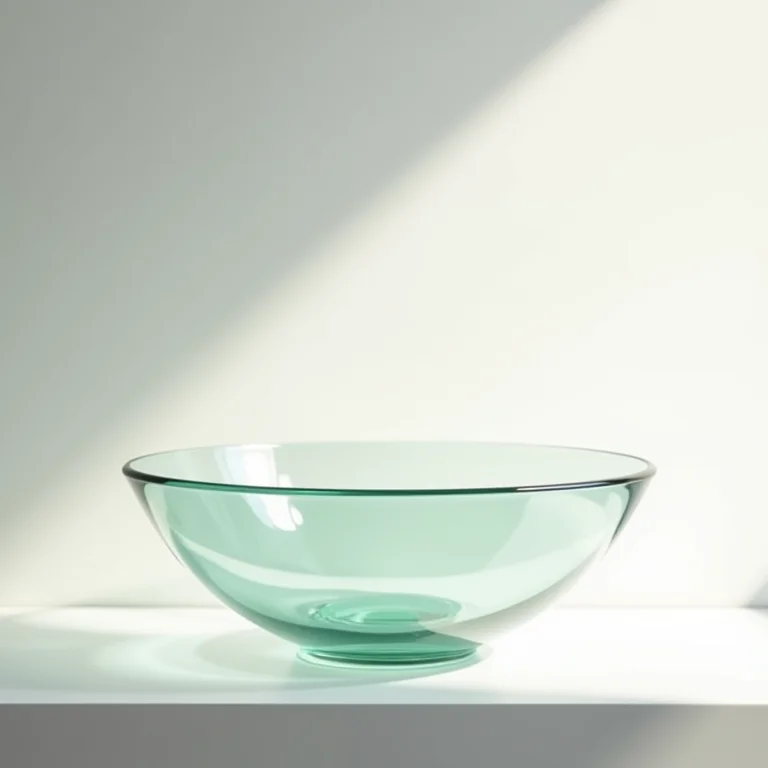 Cuba de vidro transparente em lavabo minimalista