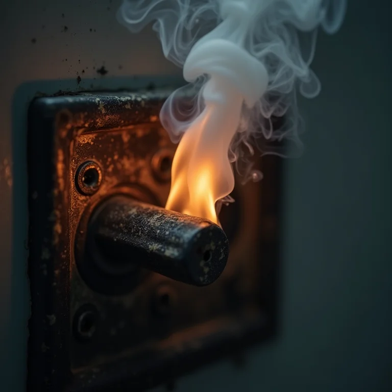 Curto-circuito e risco de incêndio em tomada