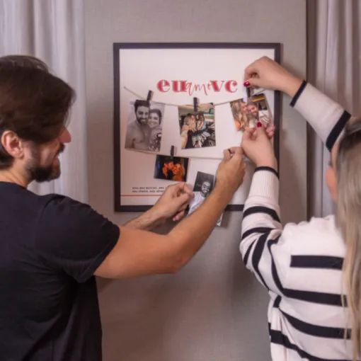 Mural de Fotos Criativo e Econômico: Reviva Momentos e Decore com Amor - ideia