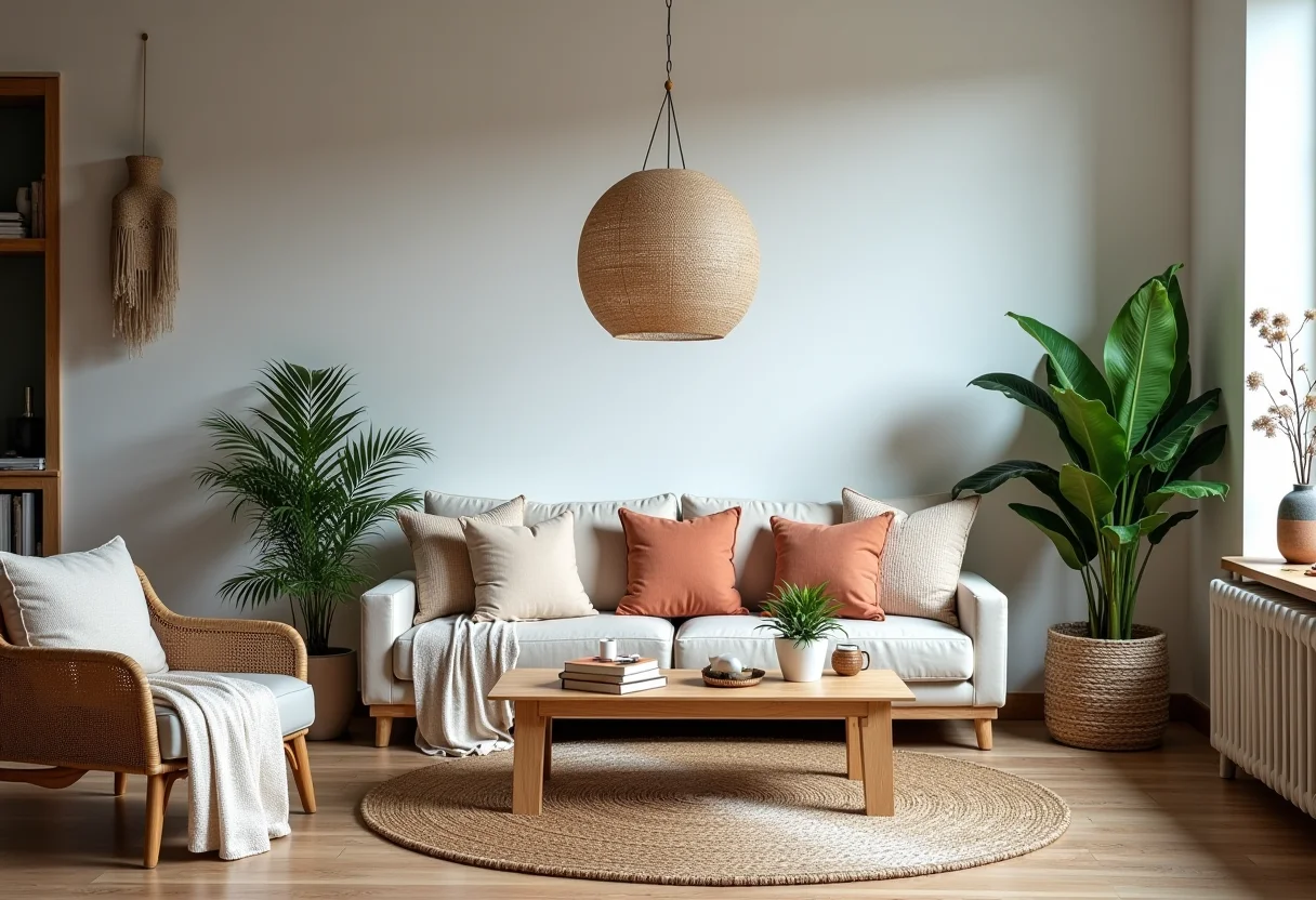 Decoração Boho: Sala de estar aconchegante com estilo boêmio