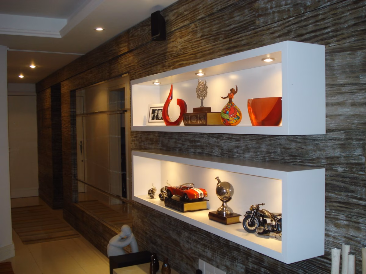 Nichos Iluminados com LED: Ambientes Aconchegantes e Modernos - inspiração
