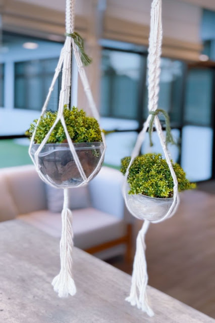 Plantas Suspensa em Macramê: Um Toque Boho Chic - detalhe