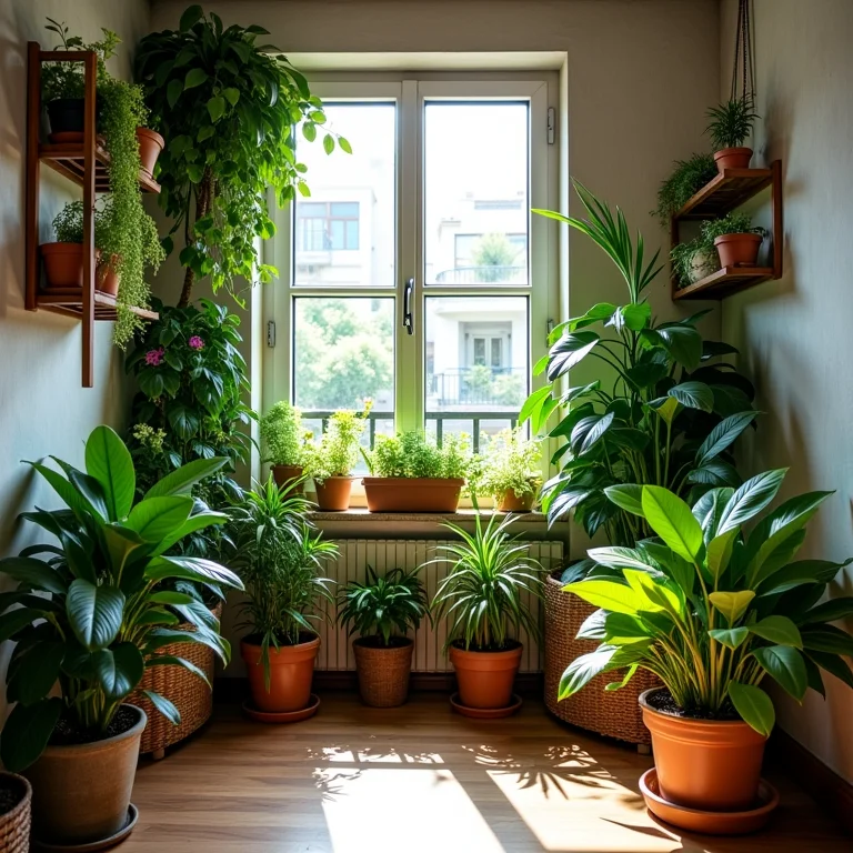 Decoração de apartamento pequeno com plantas e jardim vertical