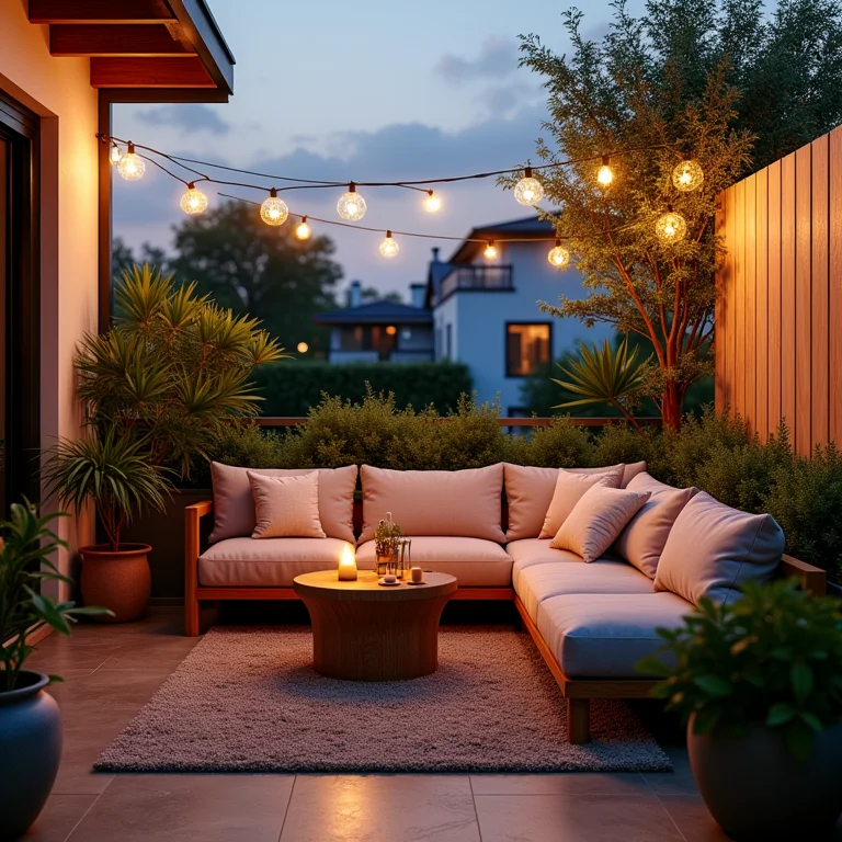 Decoração de apartamento pequeno com varanda e espaço de convivência ao ar livre