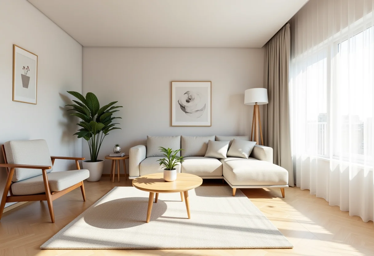 Decoração de apartamento pequeno simples e barato com móveis funcionais e design minimalista
