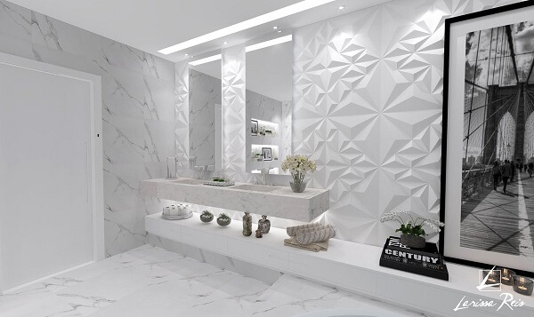 Azulejos 3D que Esculpem as Paredes - detalhe