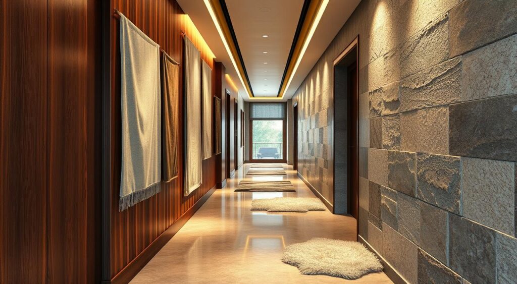 Corredor Aconchegante com Texturas de Tecido - inspiração