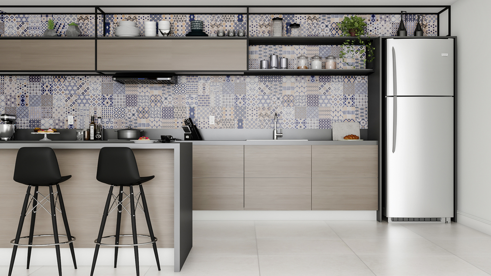 Com Azulejos Patchwork Vibrantes - inspiração