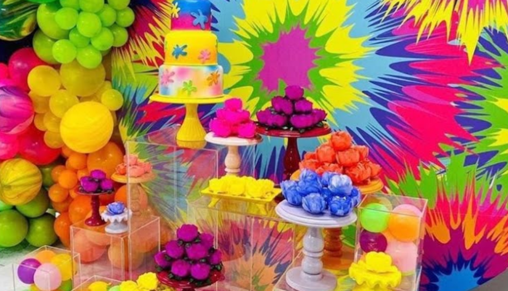 Decoração de Festa com Balões Orgânicos: Explosão de Cores e Alegria - detalhe
