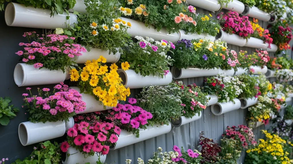 Minimalismo Criativo: Jardins Verticais com Tubos de PVC - ideia