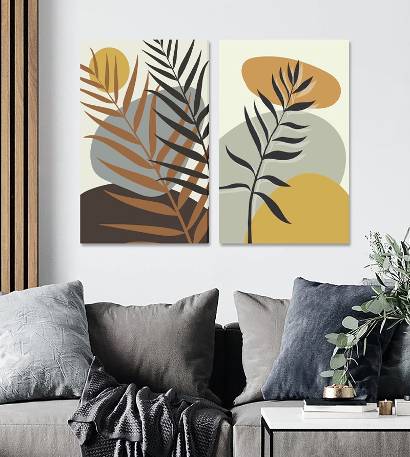 Composição Minimalista com Quadros Botânicos - inspiração