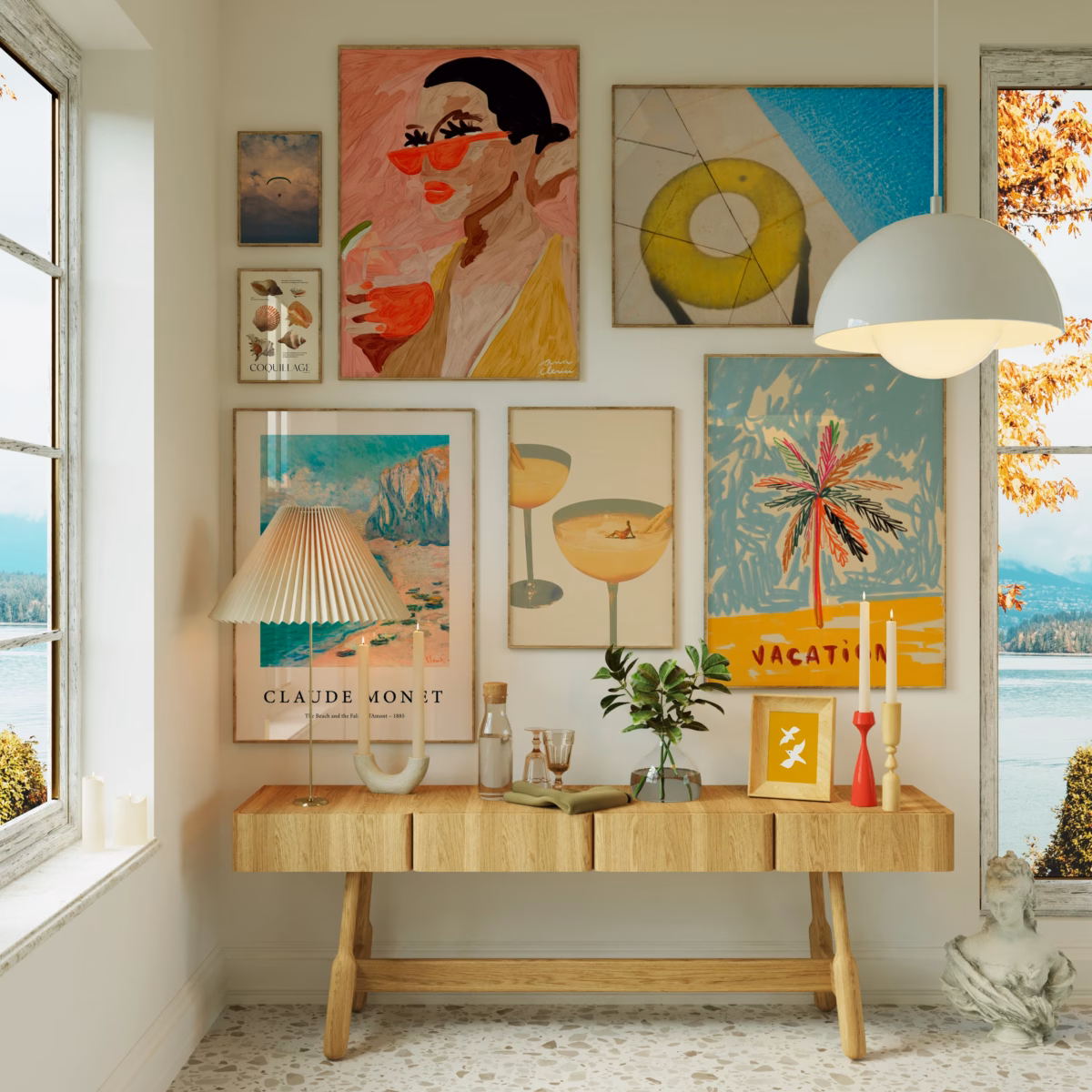 Composição Moderna com Quadros Assimétricos - inspiração