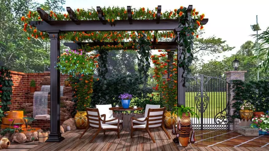 Elegância Clássica: Pergolado com Hera Inglesa - inspiração