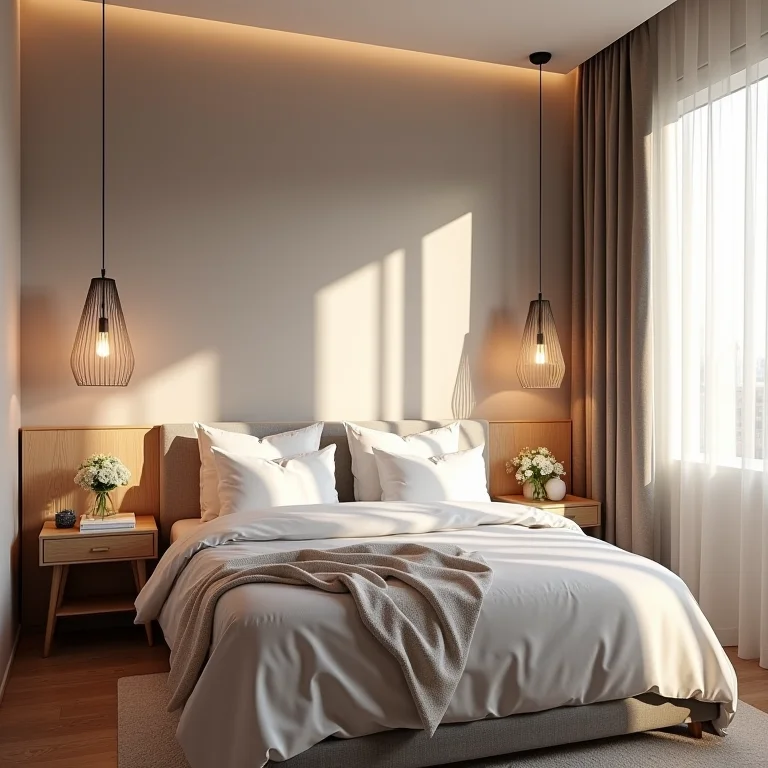 Decoração de quarto de casal pequeno com romance e funcionalidade