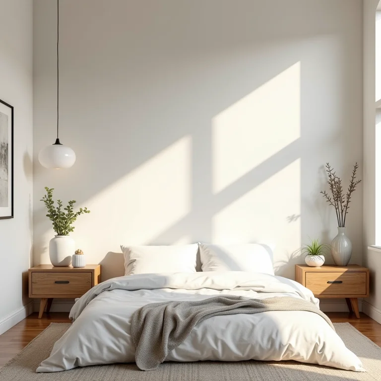 Decoração de quarto simples e barata com design minimalista