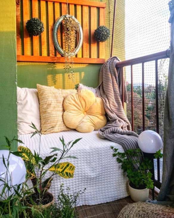 Varanda Aconchegante com Almofadas e Mantas - inspiração