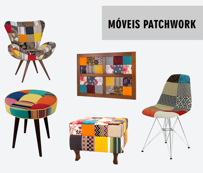 Com Tecido Colorido: Patchwork Moderno - ideia