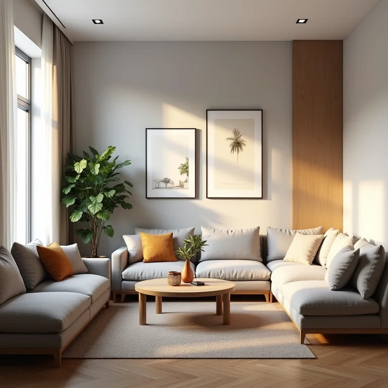 Decoração geométrica temporária em apartamento alugado