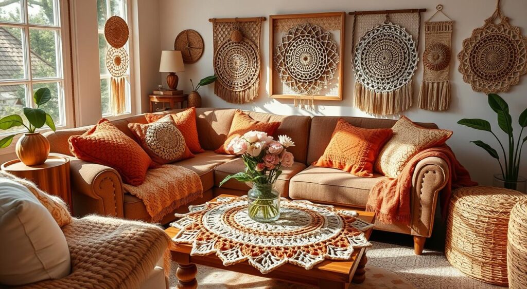 Rústico Aconchegante: Detalhes em Crochê e Tricô - inspiração