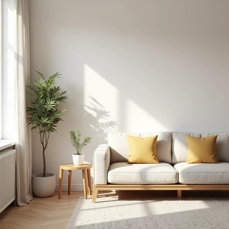 Decoração simples para sala pequena: Móveis multifuncionais e cores claras