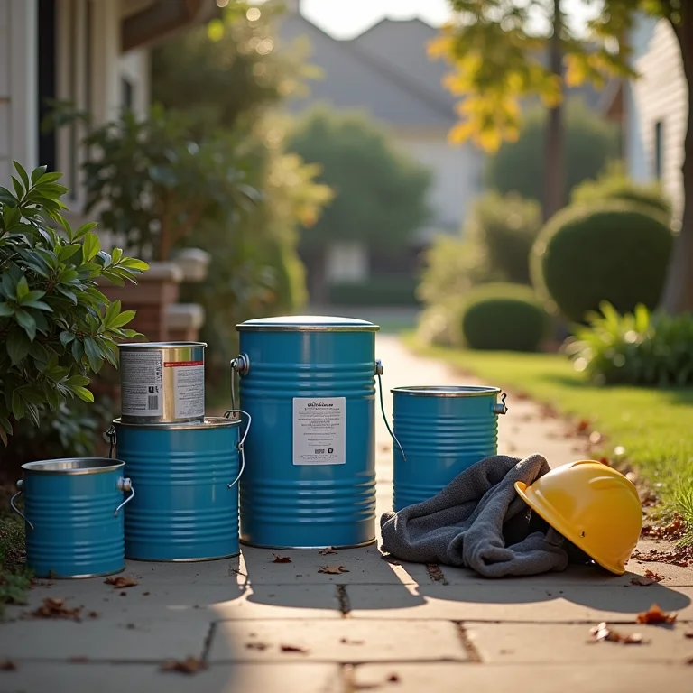 Descarte correto de resíduos de pintura.