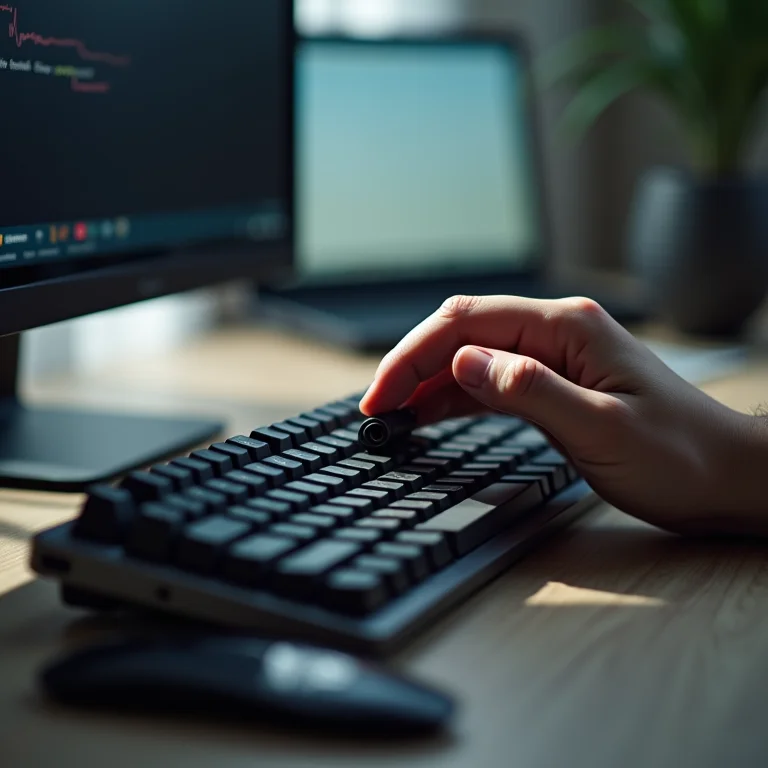 Desconectando o teclado do PC.