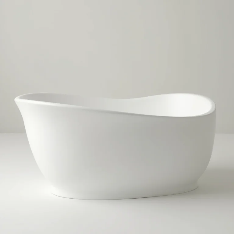 Design ergonômico de uma banheira para bebês.