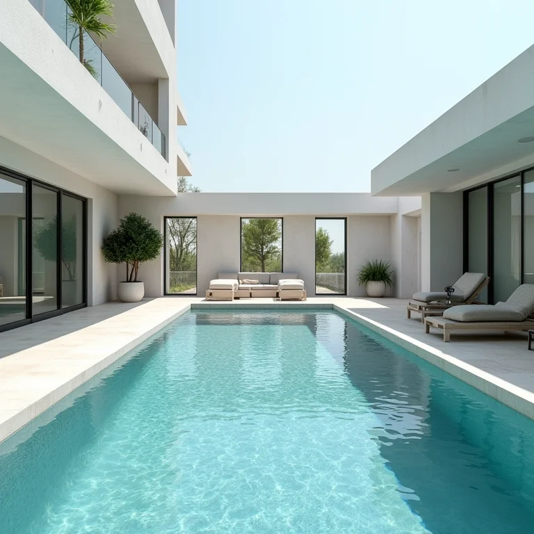 Design moderno e elegante para a borda da piscina.