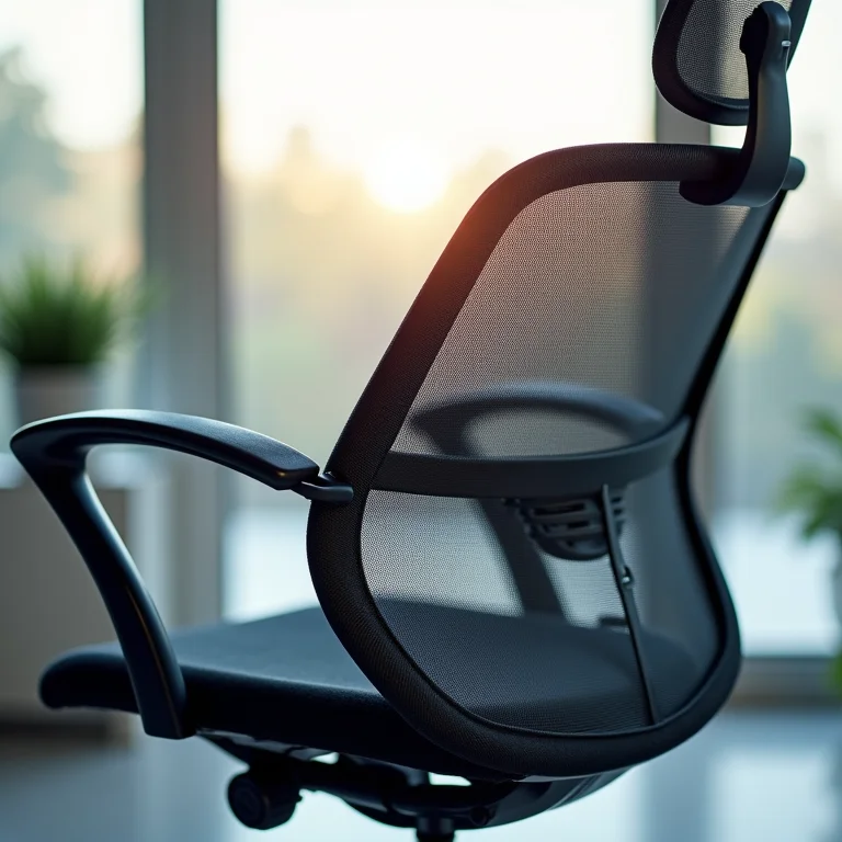 Detalhe da tela mesh de uma cadeira de escritório