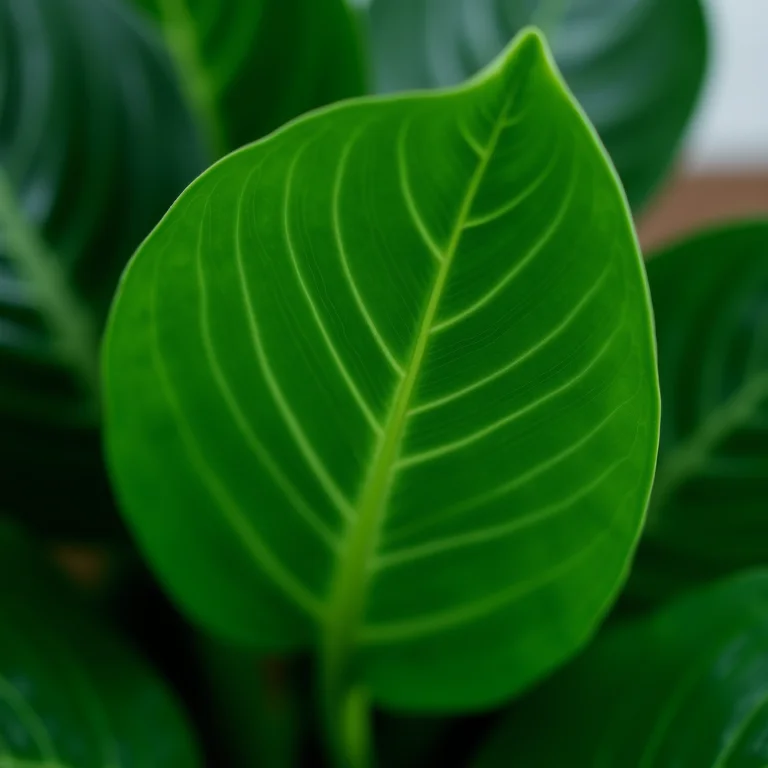 Detalhe das folhas da planta Comigo Ninguém Pode