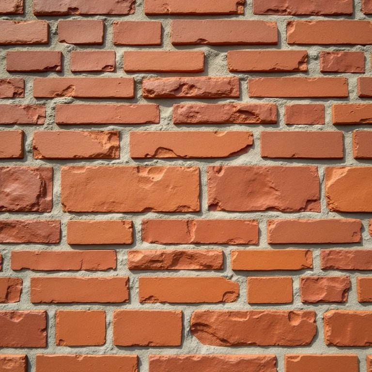 Detalhe de parede com revestimento de tijolinho aparente