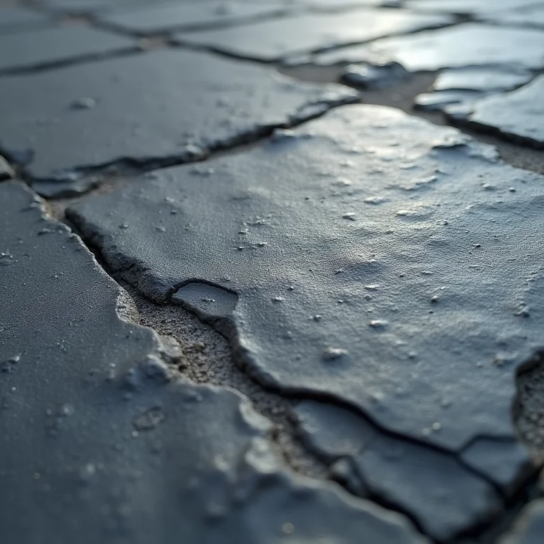 Detalhe de pedra natural antiderrapante (ardósia ou granito)